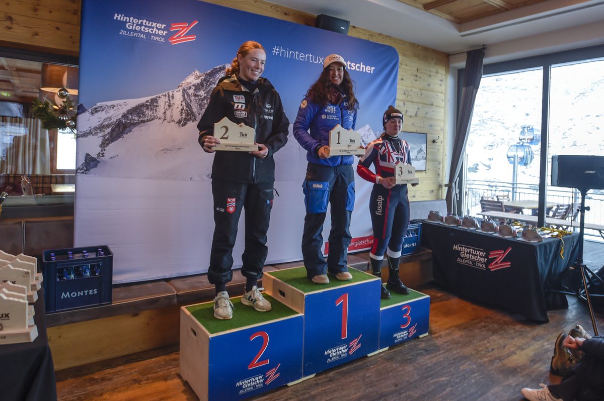 Award ceremony at the FIS Telemark World Cup